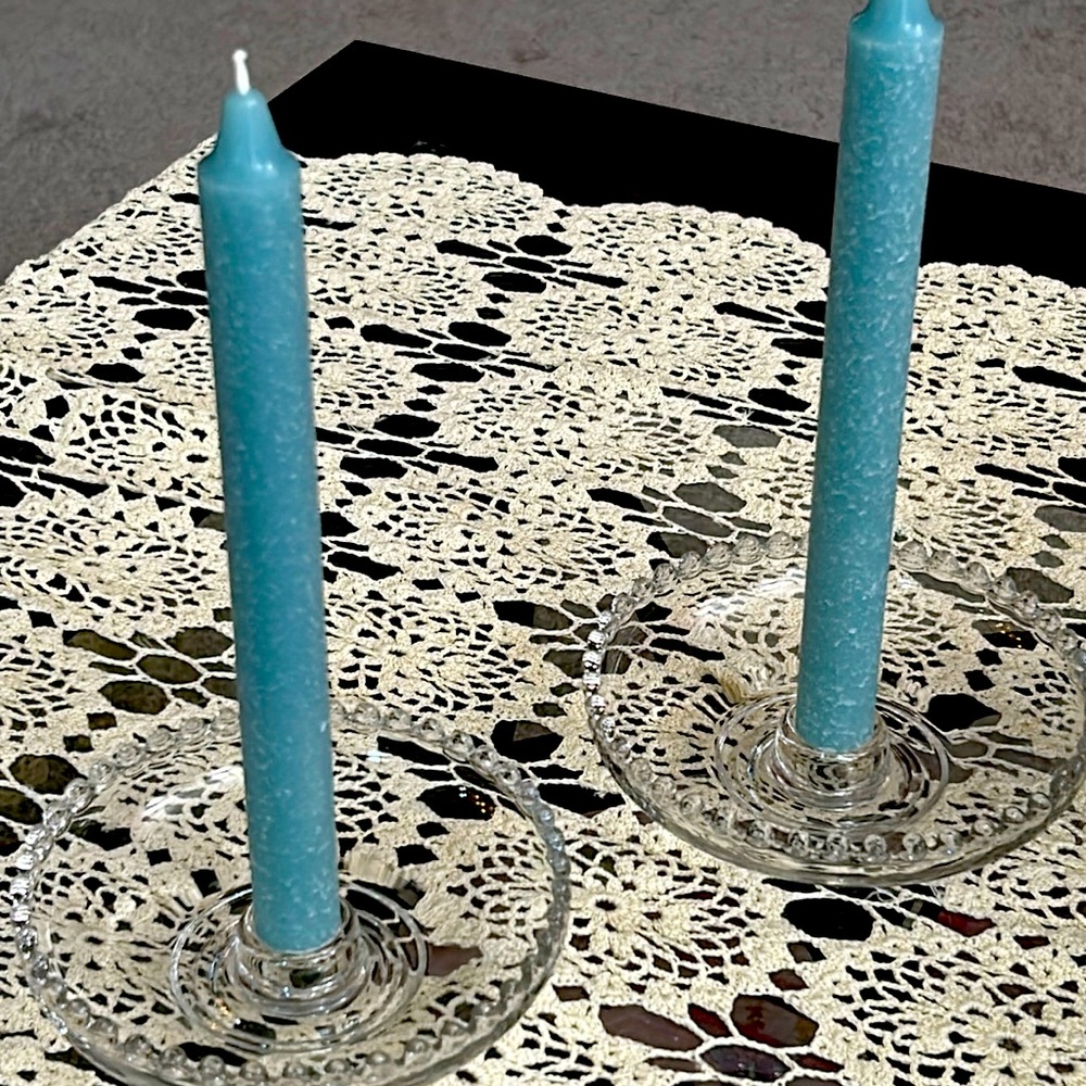 Vintage Candlewick Candleholders Set of Two Imperial Glass